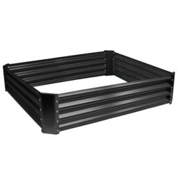 Harbour Housewares Raised Garden Beds - 2x Square Bottomless Galvanised Steel Planter 120 x 120cm in Black - Size: 120 x 120 cm - thumbnail 6