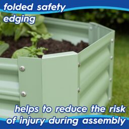 Harbour Housewares Raised Garden Beds - 2x Square Bottomless Galvanised Steel Planter 120 x 120cm in Black - Size: 120 x 120 cm - thumbnail 3