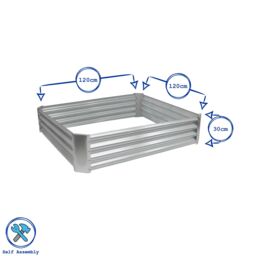 Harbour Housewares Raised Garden Beds - 2x Square Bottomless Galvanised Steel Planter 120 x 120cm in Black - Size: 120 x 120 cm - thumbnail 7