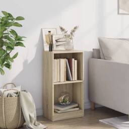 Berkfield Home Decorative Bookshelf Sonoma Oak 40x24x75 cm Engineered Wood in Light Tan - Size: 40 x 24 x 75 cm - thumbnail 1