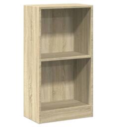 Berkfield Home Decorative Bookshelf Sonoma Oak 40x24x75 cm Engineered Wood in Light Tan - Size: 40 x 24 x 75 cm - thumbnail 3