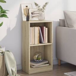 Berkfield Home Decorative Bookshelf Sonoma Oak 40x24x75 cm Engineered Wood in Light Tan - Size: 40 x 24 x 75 cm - thumbnail 2