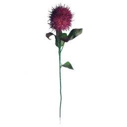 Leaf Pack of 6 x 70cm Globe Thistle Purple Ball Artificial Flower Stem - Size: 6 x 70 cm - thumbnail 6
