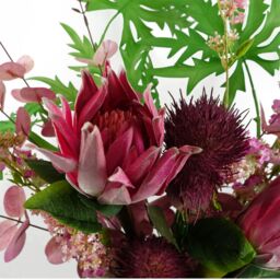 Leaf Pack of 6 x 70cm Globe Thistle Purple Ball Artificial Flower Stem - Size: 6 x 70 cm - thumbnail 4