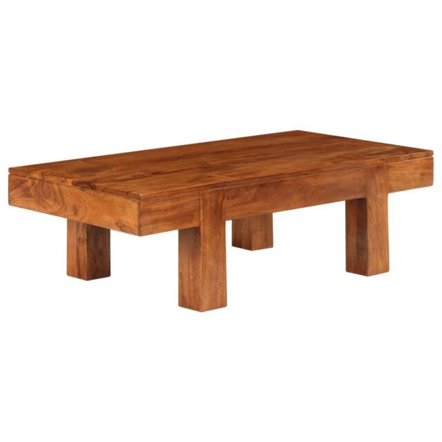 Berkfield Home Coffee Table Solid Acacia Wood Honey Finish 100x50x30 cm in Brown - Size: 100 x 50 x 30 cm - image 1