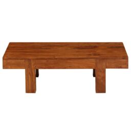 Berkfield Home Coffee Table Solid Acacia Wood Honey Finish 100x50x30 cm in Brown - Size: 100 x 50 x 30 cm - thumbnail 3