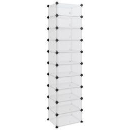 Berkfield Home Shoe Rack Transparent 44x32x174 cm PP in Clear - Size: 44 x 32 x 174 cm - thumbnail 2