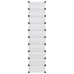 Berkfield Home Shoe Rack Transparent 44x32x174 cm PP in Clear - Size: 44 x 32 x 174 cm - thumbnail 3