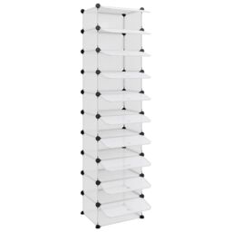 Berkfield Home Shoe Rack Transparent 44x32x174 cm PP in Clear - Size: 44 x 32 x 174 cm - thumbnail 6
