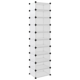 Berkfield Home Shoe Rack Transparent 44x32x174 cm PP in Clear - Size: 44 x 32 x 174 cm - thumbnail 5