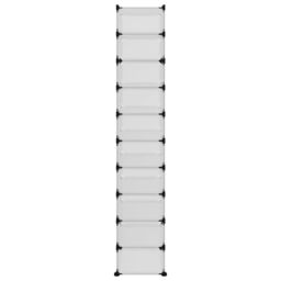 Berkfield Home Shoe Rack Transparent 44x32x174 cm PP in Clear - Size: 44 x 32 x 174 cm - thumbnail 4
