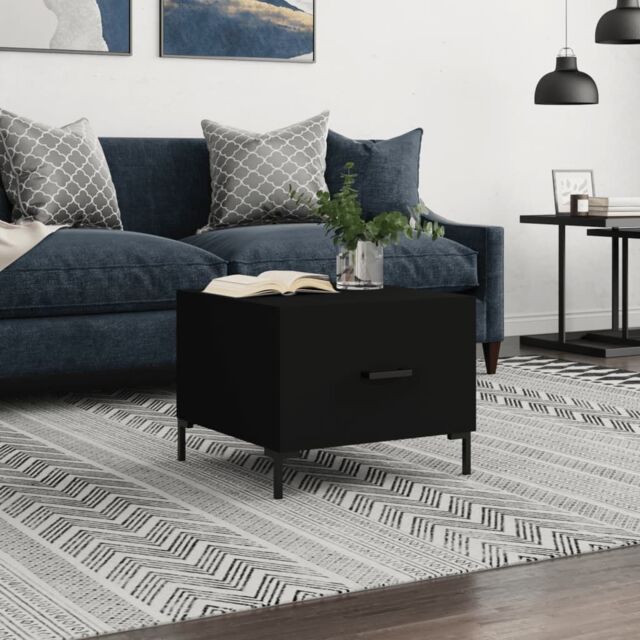 Berkfield Home Coffee Table Black 50x50x40 cm Engineered Wood - Size: 50 x 50 x 40 cm - image 1