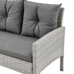 Home Detail Roma Rattan 5 Piece Garden Furniture Dining Set 3 Seat Sofa 2 Single Chairs & 2 Stools in Grey - thumbnail 5