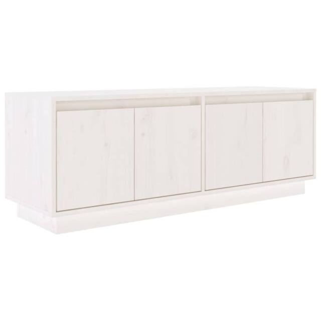 Berkfield Home TV Cabinet White 110x34x40 cm Solid Wood Pine - Size: 110 x 34 x 40 cm - image 1