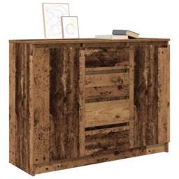 Berkfield Home Sideboard with Drawers Old Wood 100.5x35x76 cm Engineered Wood in Brown - thumbnail 4