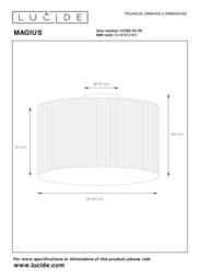 Lucide 'MAGIUS' Scandinavian Dimmable Stylish Flush Ceiling Light 1xE27 in Brown - thumbnail 5