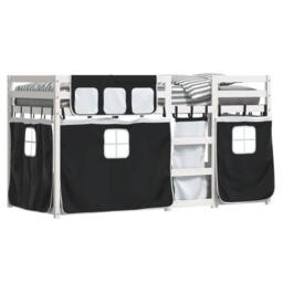 Berkfield Home Bunk Bed without Mattress White&Black 90x200 cm Solid Wood Pine in Black - thumbnail 4