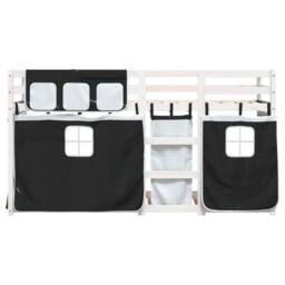 Berkfield Home Bunk Bed without Mattress White&Black 90x200 cm Solid Wood Pine in Black - thumbnail 5