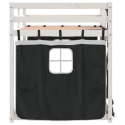 Berkfield Home Bunk Bed without Mattress White&Black 90x200 cm Solid Wood Pine in Black - thumbnail 6