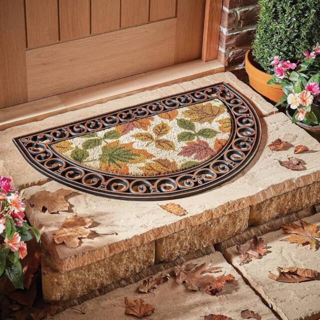 Gainsborough Half Moon Coir & Rubber Door Mat, Moisture-Absorbing & Durable in Brown - Size: 45 cm x 75 cm