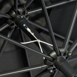 OUTSUNNY 2.7m Patio Umbrella Garden Parasol with Crank, Ruffles, 8 Ribs in Black - thumbnail 9