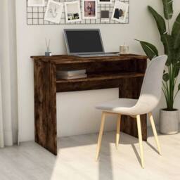 Berkfield Home Desk Smoked Oak 90x50x74 cm Engineered Wood in Brown - Size: 90 x 50 x 74 cm - thumbnail 2