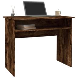 Berkfield Home Desk Smoked Oak 90x50x74 cm Engineered Wood in Brown - Size: 90 x 50 x 74 cm - thumbnail 3