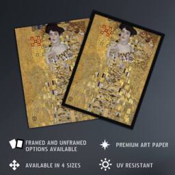 "Artery8 Portrait of Adele Bloch Bauer I Vintage Wall Art Print Klimt in Gold - Size: W18"" x H24""" - thumbnail 2