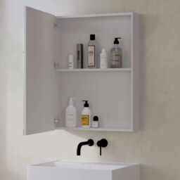 Banyetti Lavio 600mm x 800mm Mirror Cabinets - White in White - thumbnail 1