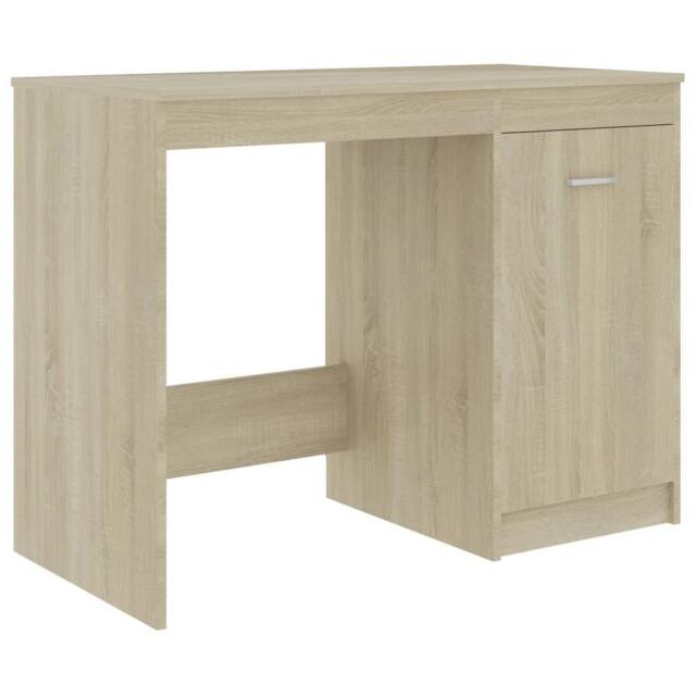 Berkfield Home Desk Sonoma Oak 100x50x76 cm Engineered Wood in Light Brown - Size: 100 x 50 x 76 cm - image 1