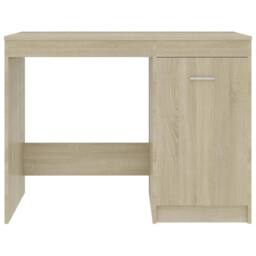 Berkfield Home Desk Sonoma Oak 100x50x76 cm Engineered Wood in Light Brown - Size: 100 x 50 x 76 cm - thumbnail 7