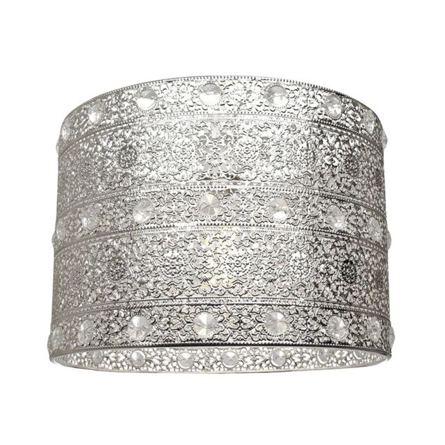 Happy Homewares Antique Acrylic Gem Moroccan Style Chandelier Pendant Light Shade in Silver - image 1