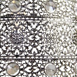 Happy Homewares Antique Acrylic Gem Moroccan Style Chandelier Pendant Light Shade in Silver - thumbnail 6