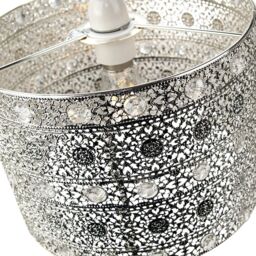 Happy Homewares Antique Acrylic Gem Moroccan Style Chandelier Pendant Light Shade in Silver - thumbnail 5