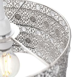 Happy Homewares Antique Acrylic Gem Moroccan Style Chandelier Pendant Light Shade in Silver - thumbnail 4