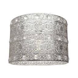 Happy Homewares Antique Acrylic Gem Moroccan Style Chandelier Pendant Light Shade in Silver