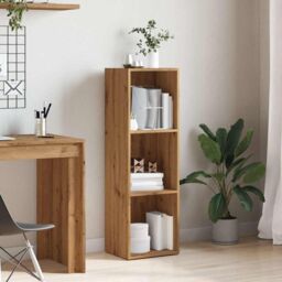 Berkfield Home Book Cabinet Artisan Oak 36x30x114 cm Engineered Wood in Brown - Size: 36 x 30 x 114 cm - thumbnail 3