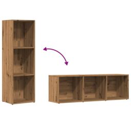 Berkfield Home Book Cabinet Artisan Oak 36x30x114 cm Engineered Wood in Brown - Size: 36 x 30 x 114 cm - thumbnail 8