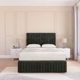 "Sloomy Monaco Dumfries Bed Set, 4 Drawers, Mattress & 54"" Headboard in Black - Size: King" - thumbnail 2