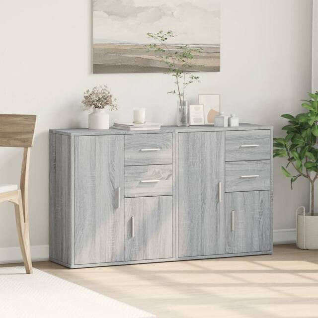 Berkfield Home Sideboards 2 pcs Grey Sonoma 60x31x70 cm Engineered Wood - Size: 60 x 31 x 70 cm - image 1