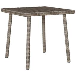 Berkfield Home Beautiful Garden Coffee Table Rectangular Grey 40x40x37 cm Poly Rattan - Size: 40 x 40 x 37 cm - thumbnail 3