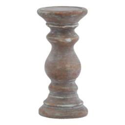 Lemon Pavilion Furniture and Decor Siena Small Column Candle Holder - Ceramic - L10 x W10 x H20cm - Brown - thumbnail 1