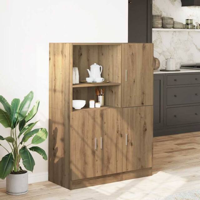 Berkfield Home Durable 2 Piece Kitchen Cabinet Set Artisian Oak Engineered Wood in Brown - image 1