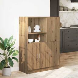 Berkfield Home Durable 2 Piece Kitchen Cabinet Set Artisian Oak Engineered Wood in Brown - thumbnail 1
