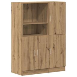 Berkfield Home Durable 2 Piece Kitchen Cabinet Set Artisian Oak Engineered Wood in Brown - thumbnail 3