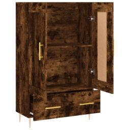 Berkfield Home Highboard Smoked Oak 69.5x31x115 cm Engineered Wood in Brown - thumbnail 6