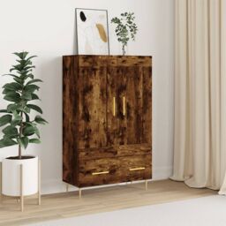 Berkfield Home Highboard Smoked Oak 69.5x31x115 cm Engineered Wood in Brown - thumbnail 1