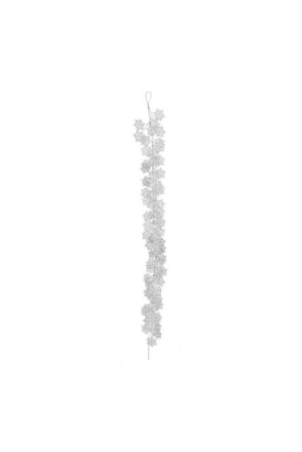 KDMD Silver Glitter Snowflake Garland 180cm - image 1