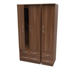 Ready Assembled 2 U Hampshire Triple 2 Drawer + Drawer Wardrobe (Ready Assembled) in Walnut - thumbnail 5