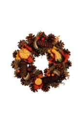 KDMD Autumn Wreath with Pumpkins & Wood Slices 30cm - thumbnail 4
